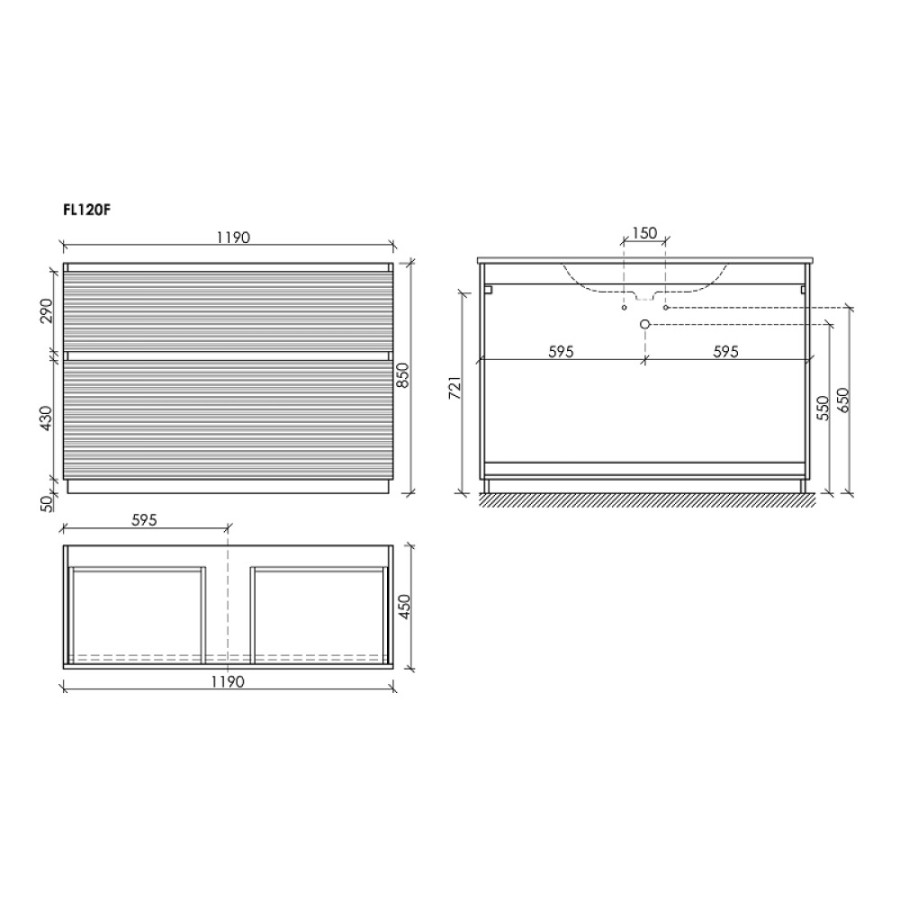 Тумба под раковину Sancos Folk Floor FL120FCP, 120 см, напольная, капучино