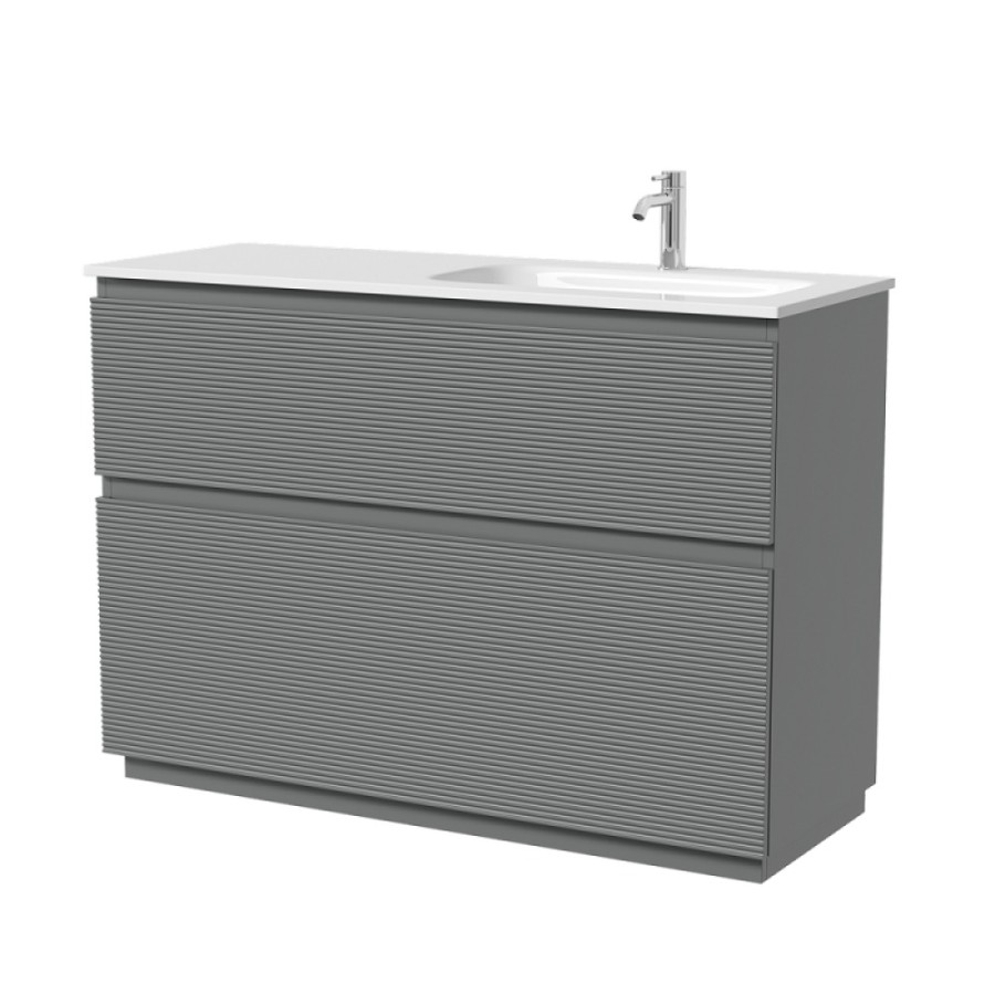 Тумба под раковину Sancos Folk Floor FL120FLES, 120 см, напольная, чаша левая, ergraut soft