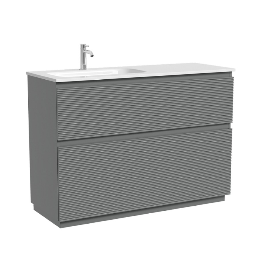 Тумба под раковину Sancos Folk Floor FL120FLES, 120 см, напольная, чаша левая, ergraut soft