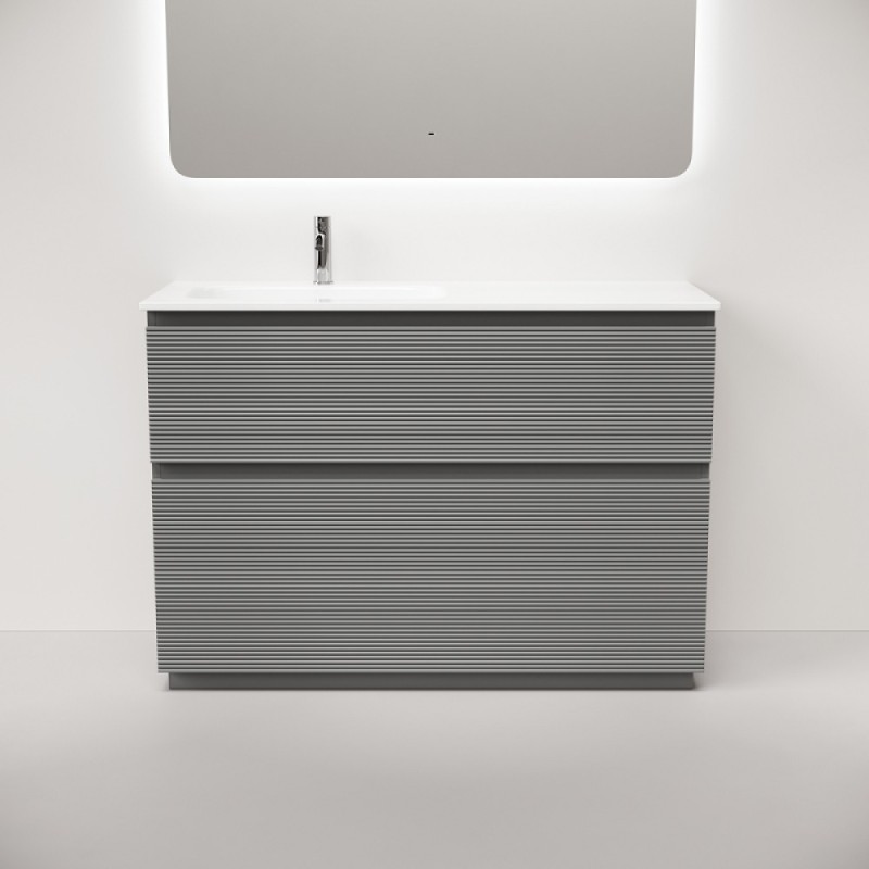 Тумба под раковину Sancos Folk Floor FL120FLES, 120 см, напольная, чаша левая, ergraut soft