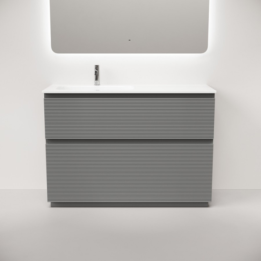 Тумба под раковину Sancos Folk Floor FL120FLES, 120 см, напольная, чаша левая, ergraut soft