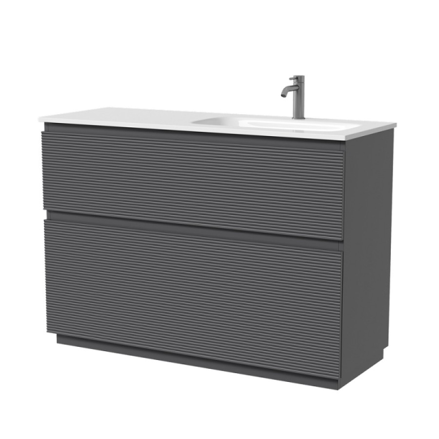 Тумба под раковину Sancos Folk Floor FL120FLGS, 120 см, напольная, чаша левая, grey soft
