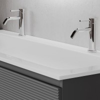 Тумба под раковину Sancos Folk FL120GS, 120 см, подвесная, с рельефным фасадом, цвет grey soft
