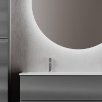Тумба под раковину Sancos Folk FL120GS, 120 см, подвесная, с рельефным фасадом, цвет grey soft
