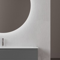 Тумба под раковину Sancos Folk FL120GS, 120 см, подвесная, с рельефным фасадом, цвет grey soft