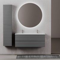 Тумба под раковину Sancos Folk FL120GS, 120 см, подвесная, с рельефным фасадом, цвет grey soft