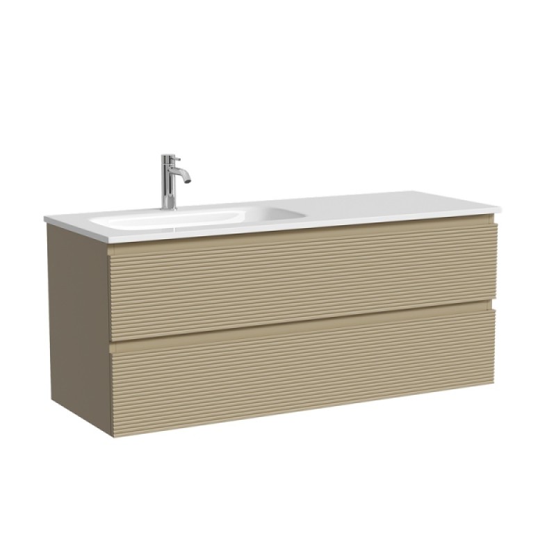 Тумба под раковину Sancos Folk FL120LCP, 120 см, повесная, чаша левая, капучино