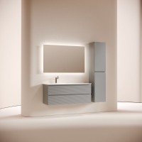 Тумба под раковину Sancos Folk FL120LES, 120 см, подвесная, Ergraut soft, левая