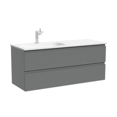 Тумба под раковину Sancos Folk FL120LES, 120 см, подвесная, Ergraut soft, левая
