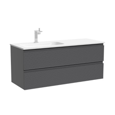 Тумба под раковину Sancos Folk FL120LGS, 120 см, подвесная, Grey soft, левая