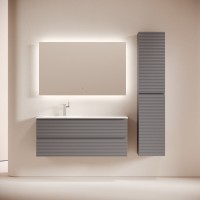 Тумба под раковину Sancos Folk FL120LGS, 120 см, подвесная, Grey soft, левая