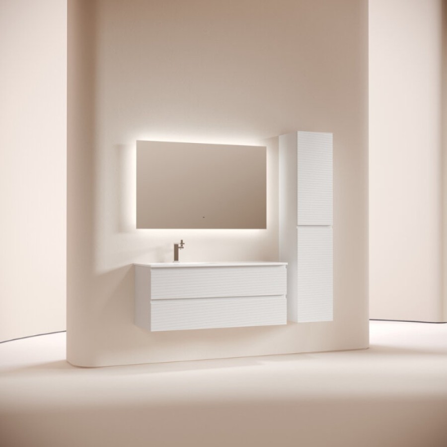 Тумба под раковину Sancos Folk FL120LW, 120 см, подвесная, Bianco, левая