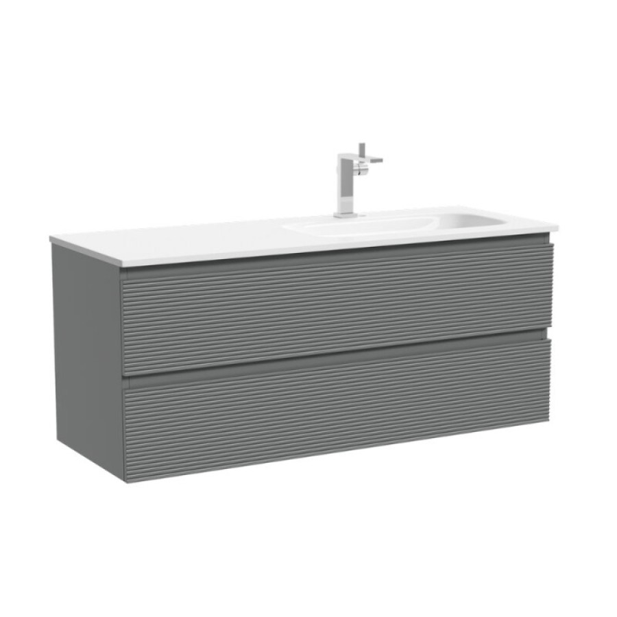 Тумба под раковину Sancos Folk FL120RES, 120 см, подвесная, Ergraut soft, правая
