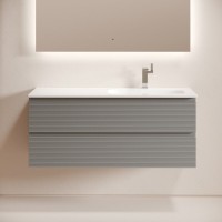 Тумба под раковину Sancos Folk FL120RES, 120 см, подвесная, Ergraut soft, правая