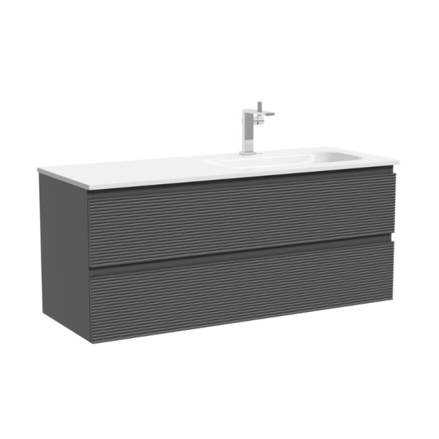 Тумба под раковину Sancos Folk FL120RGS, 120 см, подвесная, Grey soft, правая