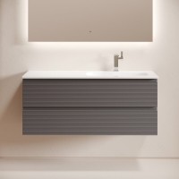 Тумба под раковину Sancos Folk FL120RGS, 120 см, подвесная, Grey soft, правая