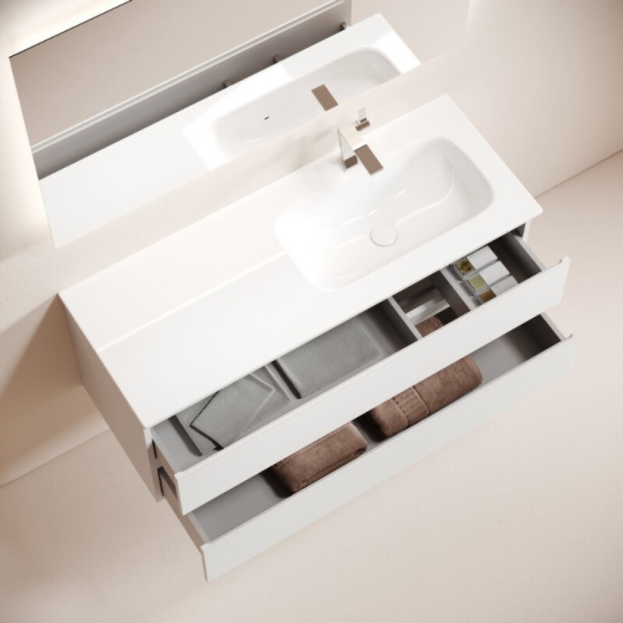 Тумба под раковину Sancos Folk FL120RW, 120 см, подвесная, Bianco, правая