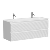 Тумба под раковину Sancos Folk FL120W, 120 см, подвесная, с рельефным фасадом, цвет bianco