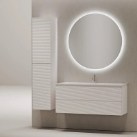 Тумба под раковину Sancos Folk FL120W, 120 см, подвесная, с рельефным фасадом, цвет bianco