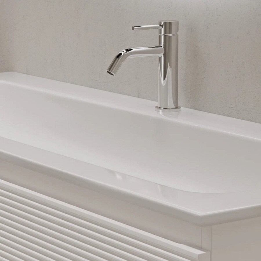 Тумба под раковину Sancos Folk FL120W, 120 см, подвесная, с рельефным фасадом, цвет bianco
