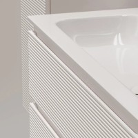 Тумба под раковину Sancos Folk FL120W, 120 см, подвесная, с рельефным фасадом, цвет bianco