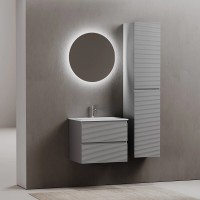 Тумба под раковину Sancos Folk FL60ES, 60 см, подвесная, с рельефным фасадом, цвет ergraut soft