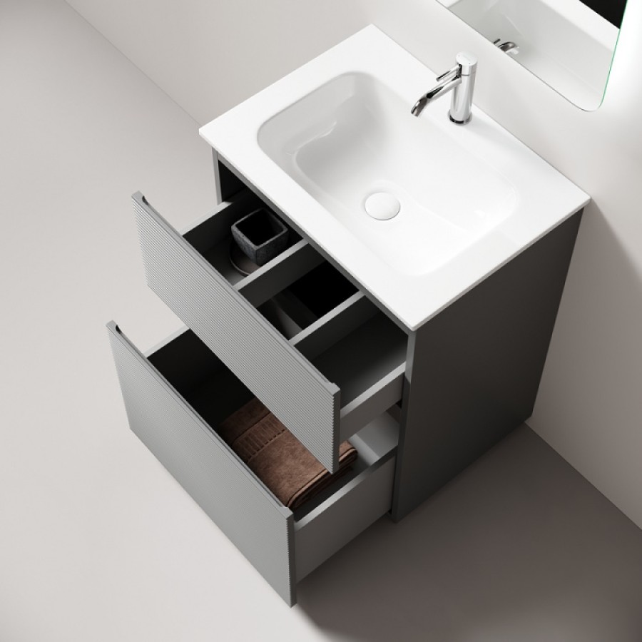 Тумба под раковину Sancos Folk Floor FL60FES, 60 см, напольная, ergraut soft
