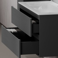 Тумба под раковину Sancos Folk FL60GS, 60 см, подвесная, с рельефным фасадом, цвет grey soft