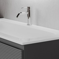 Тумба под раковину Sancos Folk FL60GS, 60 см, подвесная, с рельефным фасадом, цвет grey soft