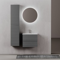 Тумба под раковину Sancos Folk FL60GS, 60 см, подвесная, с рельефным фасадом, цвет grey soft