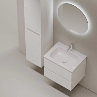 Тумба под раковину Sancos Folk FL60W, 60 см, подвесная, с рельефным фасадом, цвет bianco