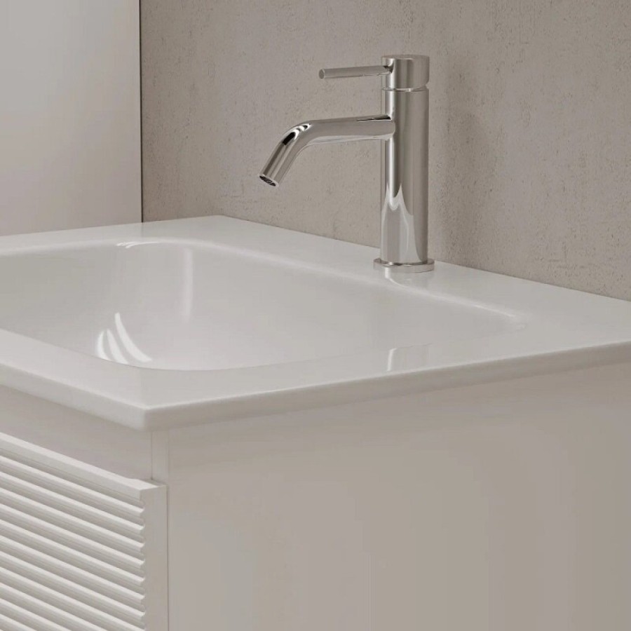 Тумба под раковину Sancos Folk FL60W, 60 см, подвесная, с рельефным фасадом, цвет bianco