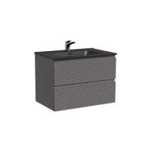 Тумба под раковину Sancos Folk FL70GS, 70 см подвесная, с рельефным фасадом, Grey soft