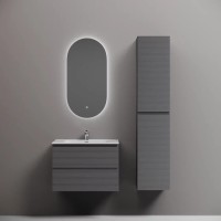 Тумба под раковину Sancos Folk FL70GS, 70 см подвесная, с рельефным фасадом, Grey soft