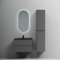 Тумба под раковину Sancos Folk FL70GS, 70 см подвесная, с рельефным фасадом, Grey soft