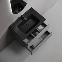 Тумба под раковину Sancos Folk FL70GS, 70 см подвесная, с рельефным фасадом, Grey soft