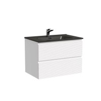 Тумба под раковину Sancos Folk FL70W, 70 см подвесная, с рельефным фасадом, Bianco