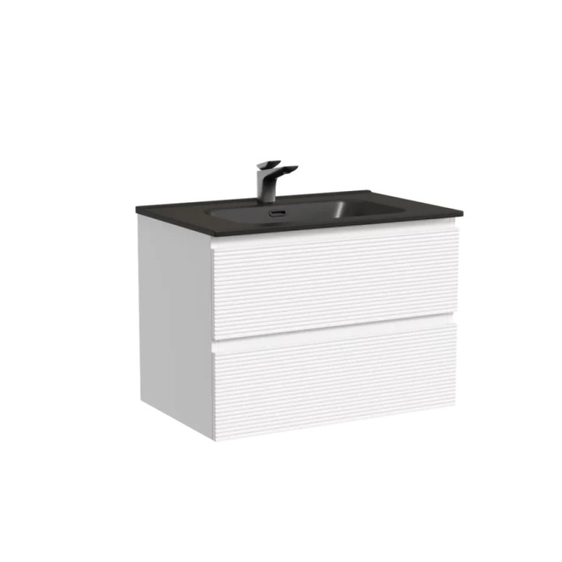 Тумба под раковину Sancos Folk FL70W, 70 см подвесная, с рельефным фасадом, Bianco