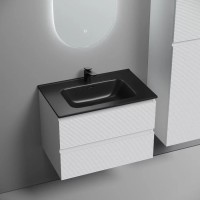 Тумба под раковину Sancos Folk FL70W, 70 см подвесная, с рельефным фасадом, Bianco
