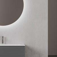 Тумба под раковину Sancos Folk FL80ES, 80 см, подвесная, с рельефным фасадом, цвет ergraut soft