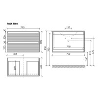 Тумба под раковину Sancos Folk FL80W, 80 см, подвесная, с рельефным фасадом, цвет bianco