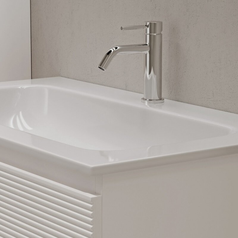 Тумба под раковину Sancos Folk FL80W, 80 см, подвесная, с рельефным фасадом, цвет bianco