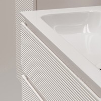 Тумба под раковину Sancos Folk FL80W, 80 см, подвесная, с рельефным фасадом, цвет bianco