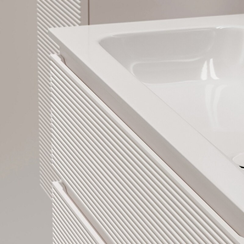 Тумба под раковину Sancos Folk FL80W, 80 см, подвесная, с рельефным фасадом, цвет bianco