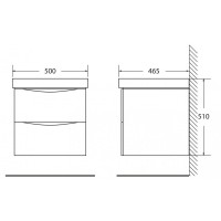 Тумба под раковину BelBagno Fly FLY-500-2C-SO-BL-P, 47,5 х 45 х 45 см, Bianco Lucido/белый глянец