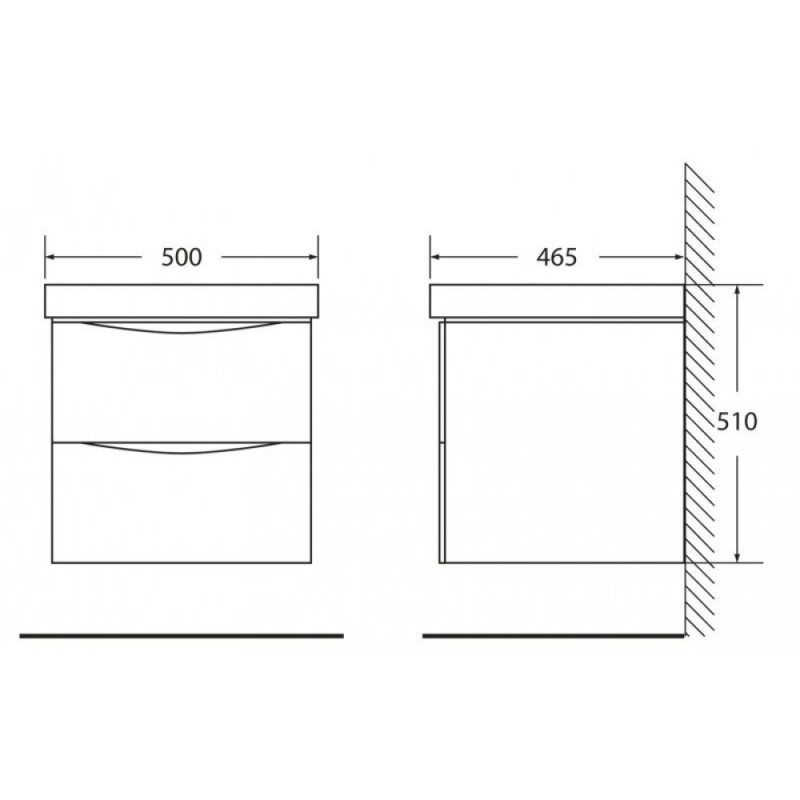 Тумба под раковину BelBagno Fly FLY-500-2C-SO-BL-P, 47,5 х 45 х 45 см, Bianco Lucido/белый глянец