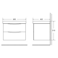Тумба под раковину BelBagno Fly FLY-600-2C-SO-BO-P, 57,5 х 44 х 45 см, Bianco Opaco/белый матовый