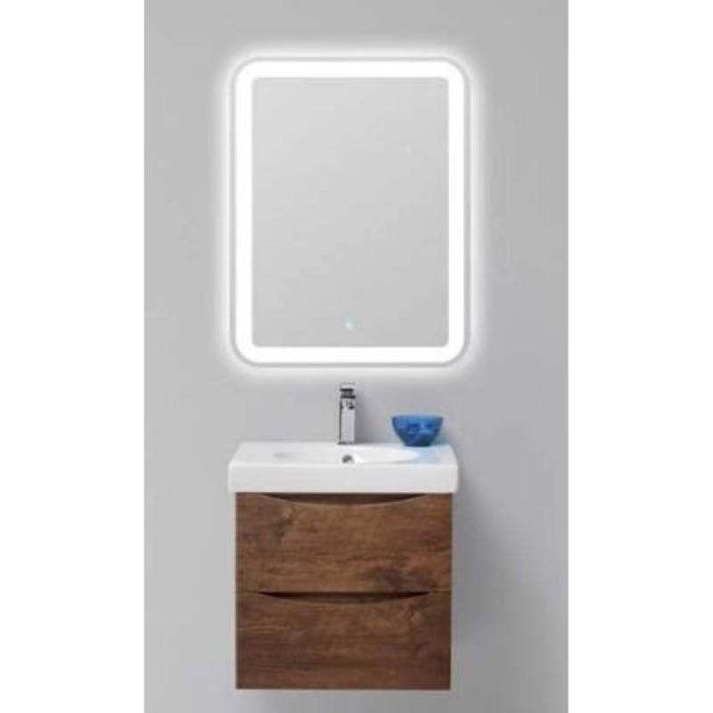 Тумба под раковину BelBagno Fly FLY-600-2C-SO-RW-P, 57,5 х 44 х 45 см, Rovere Moro/темно-коричневый