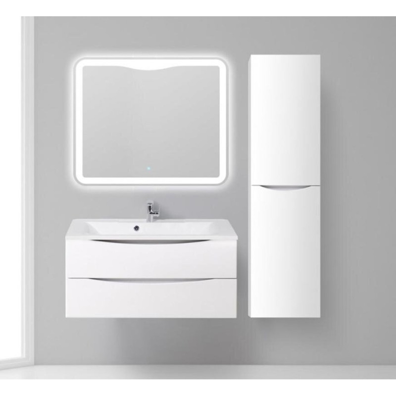 Шкаф-пенал подвесной BelBagno FLY-MARINO-1500-2A-SC-BL-P-L, 40 х 30 х 150 см, Bianco Lucido/белый глянец, левосторонний