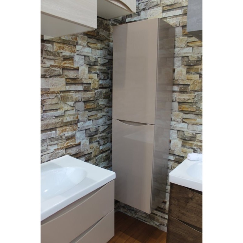 Шкаф-пенал подвесной BelBagno FLY-MARINO-1500-2A-SC-CL-P-L, 40 х 30 х 150 см, Cappuccino Lucido/бежевый глянец, левосторонний
